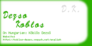 dezso koblos business card